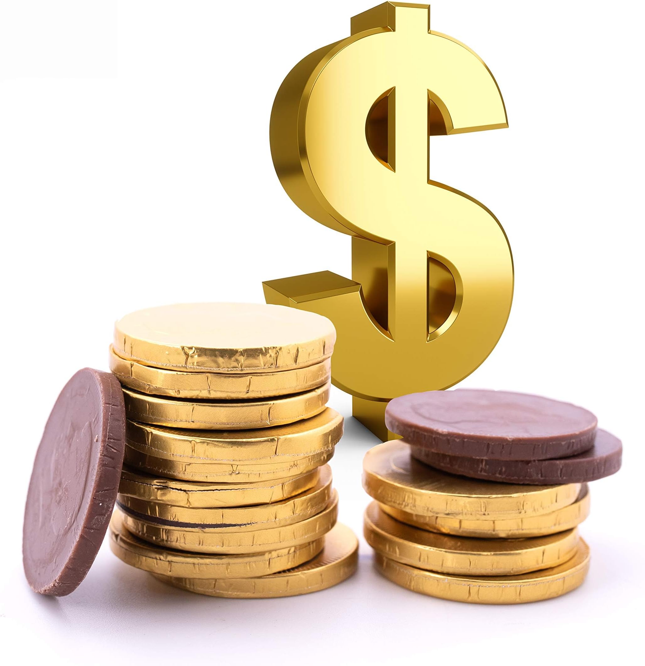 Chocolate Large Half Dollar Coins - 3 Pounds (approx. 198 coins) - Packaged in Sealed & Resealable Candy Bag - Classic Novelty Presidential Candy - Patriotic Chocolates