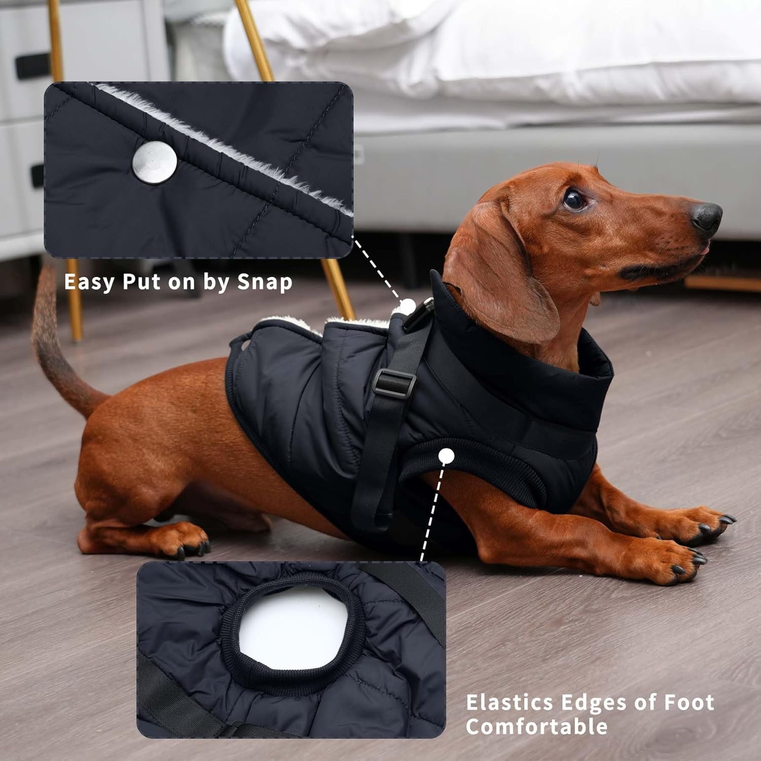 JoyDaog 2 Layers Fleece Lined Warm Dog Jacket for Puppy Winter Cold Weather,Soft Windproof Small Dog Coat,Green XS