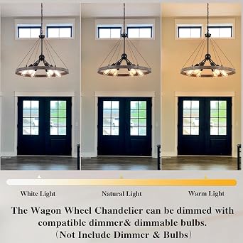 6 Lights Industrial Rustic Black Chandelier Ceiling Lights Living Room