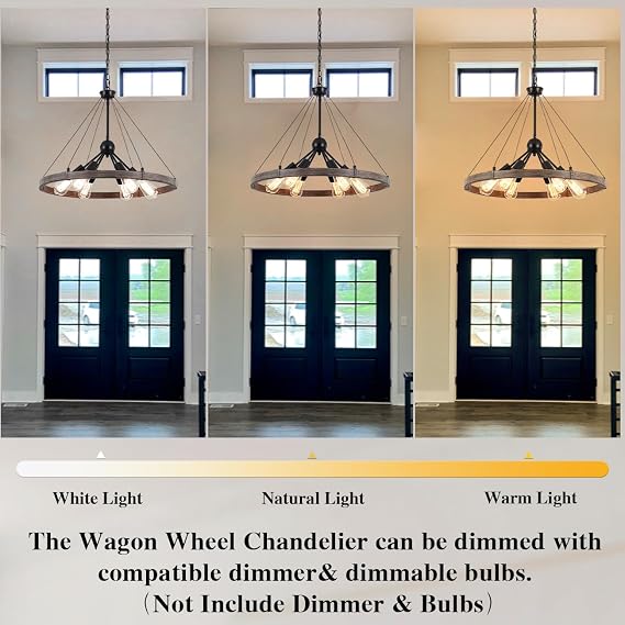6 Lights Industrial Rustic Black Chandelier Ceiling Lights Living Room