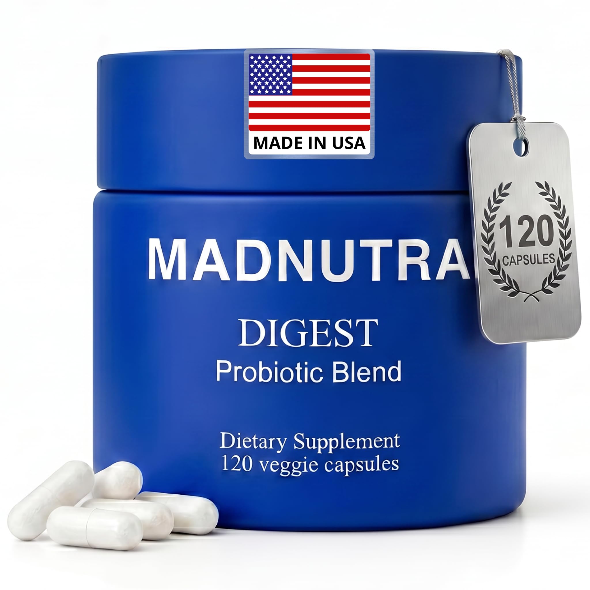 Probiotic for Digestive Health - Bloating Relief Daily Probiotics for Women and Men 750 Million CFU 10 Strains - Enteric Coated Vegan Capsules for Gut Health & Immune Support (120ct)