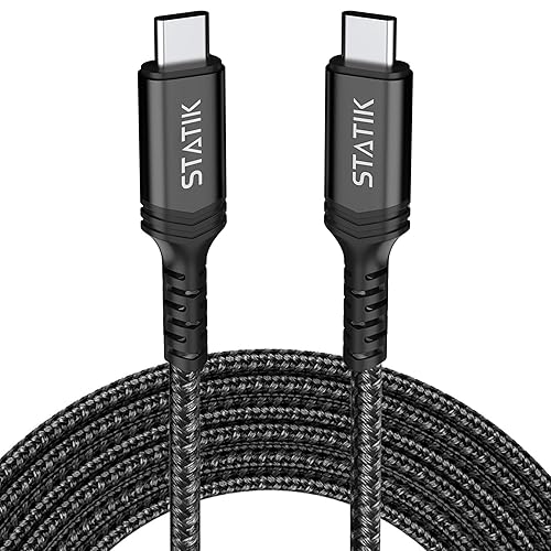 Miniatura 9 de Statik GloBright - Cable de carga LED trenzado GloBright, cable de carga súper rápida brillante de 100 W, transferencia de datos, cable de carga de