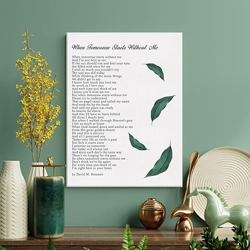 Miniatura 3 de LEXSIVO Lienzo impreso moderno para pared, decoración del hogar, When Tomorrow Starts Without Me, pintura de 12 x 15 pulgadas, póster enmarcado
