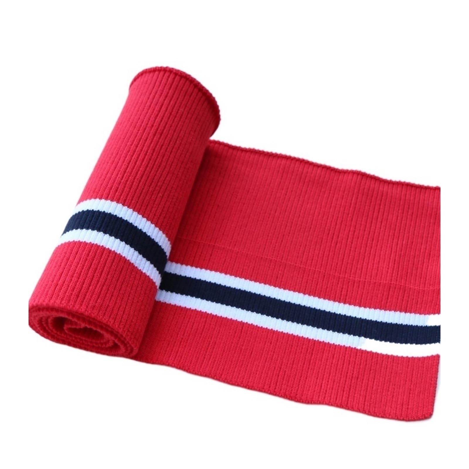 Trim Sleeve Cuffs Cotton Spandex Stretch Knit Cuff Waistband Leg Arms Rib Trim Jersey Baseball Ribbed Fabric Ribbing Cuff(Red)