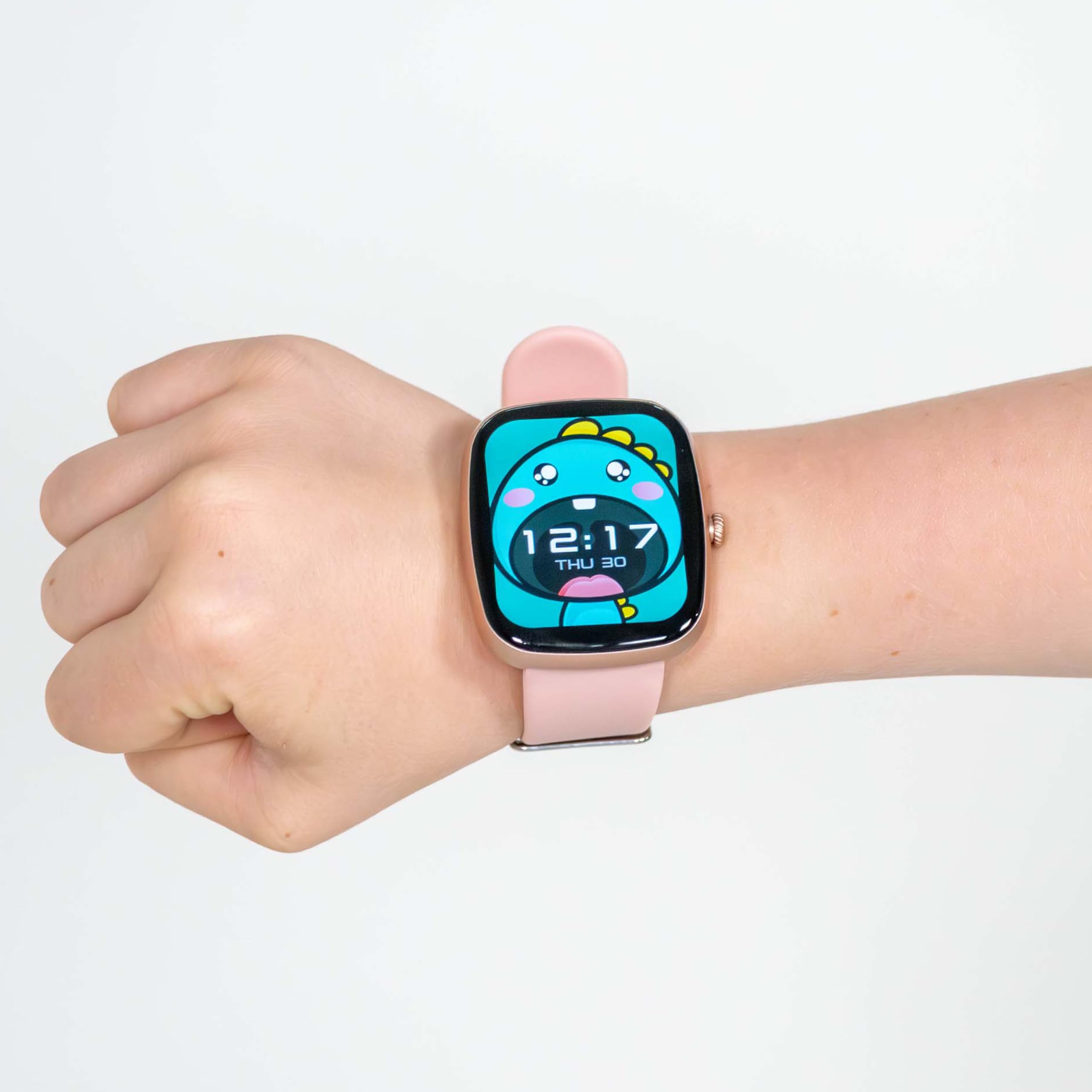 DCU PlayMe Smartwatch Infantil, Pantalla TFT 1,83", 15+ Juegos, 22 Modos Deportivos, Monitor de Salud, 6-12 Años, Sin conexión a teléfono, No Requiere Tarjeta SIM (Rosa)