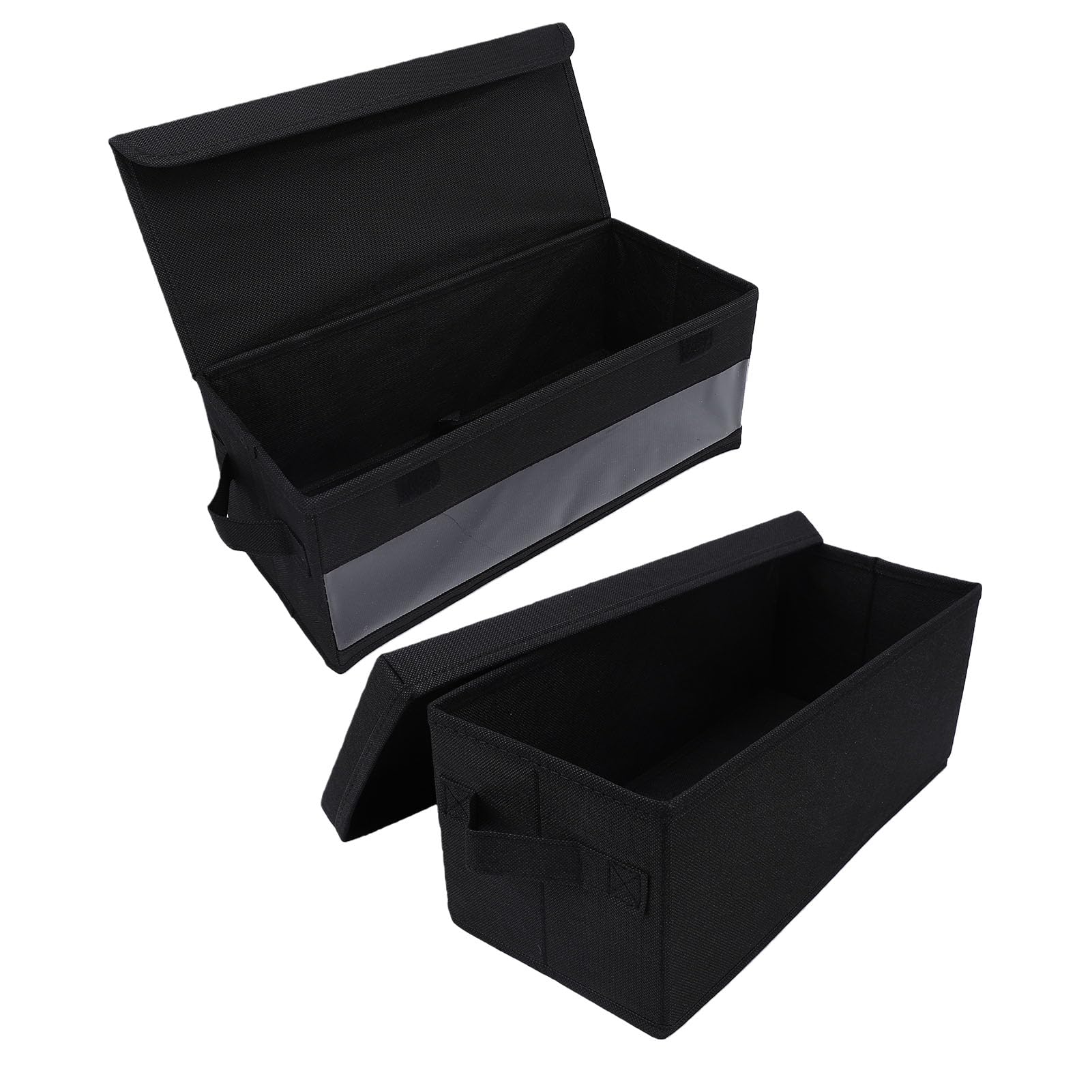 Ejoyous Scatola Porta CD da 2 Pezzi con Coperchio in Tessuto Non Tessuto Scatola Porta Dvd Contiene 35 Custodie Standard Impilabile Pieghevole 14,2 X 6,3 X 5,5 Pollici per Archiviazione Multimediale