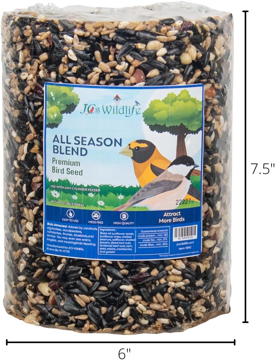 JCs Wildlife All Season Blend Premium Bird Seed 4.5 lb Large Cylinder (1)