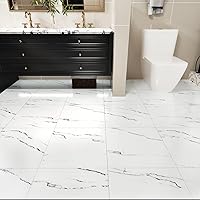 Vista 12 de WESTICK Azulejos autoadhesivos de mármol blanco para despegar y pegar, azulejos de suelo de cocina impermeables para despegar y pegar, azulejos