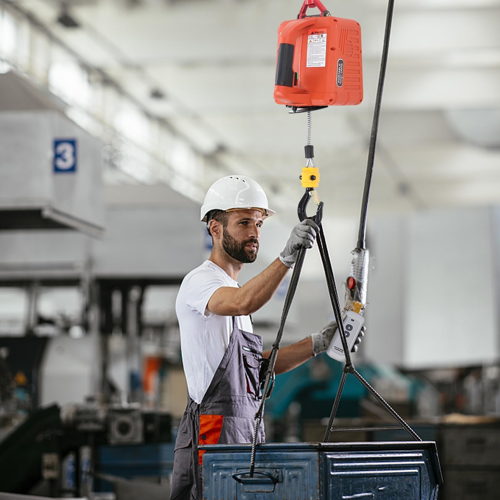 Elektrische Seilwinde, 500KG/1100lb Elektronischer Seilzug Hebezug | Winden Hebezeuge mit Drahtlose Fernbedienung Überlastungsschutz 7.6m/25ft Maximale Hubhöhe 1500W EU-Stecker