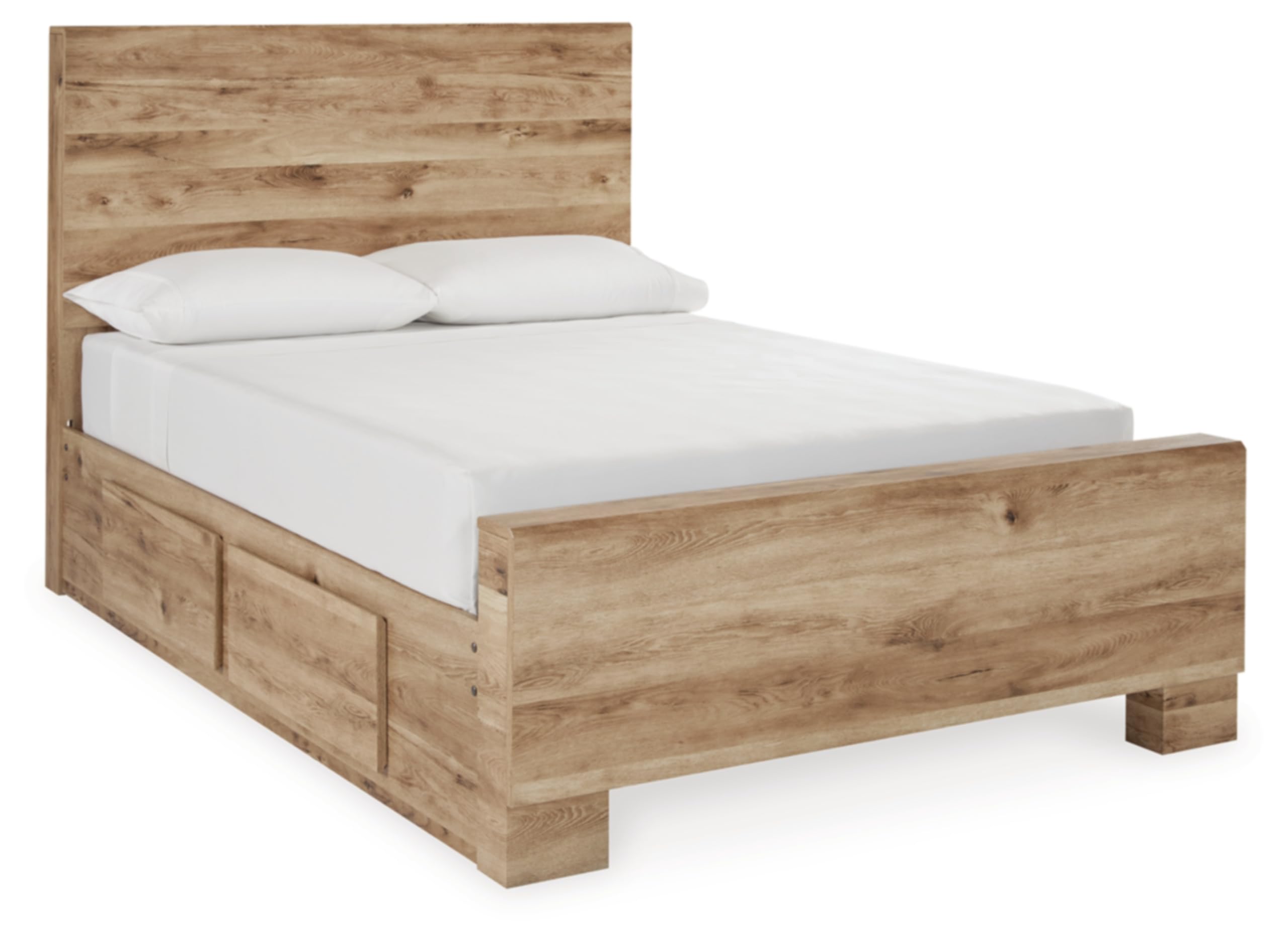 Signature Design by Ashley Full Size Bed with Storage Drawers, Tan