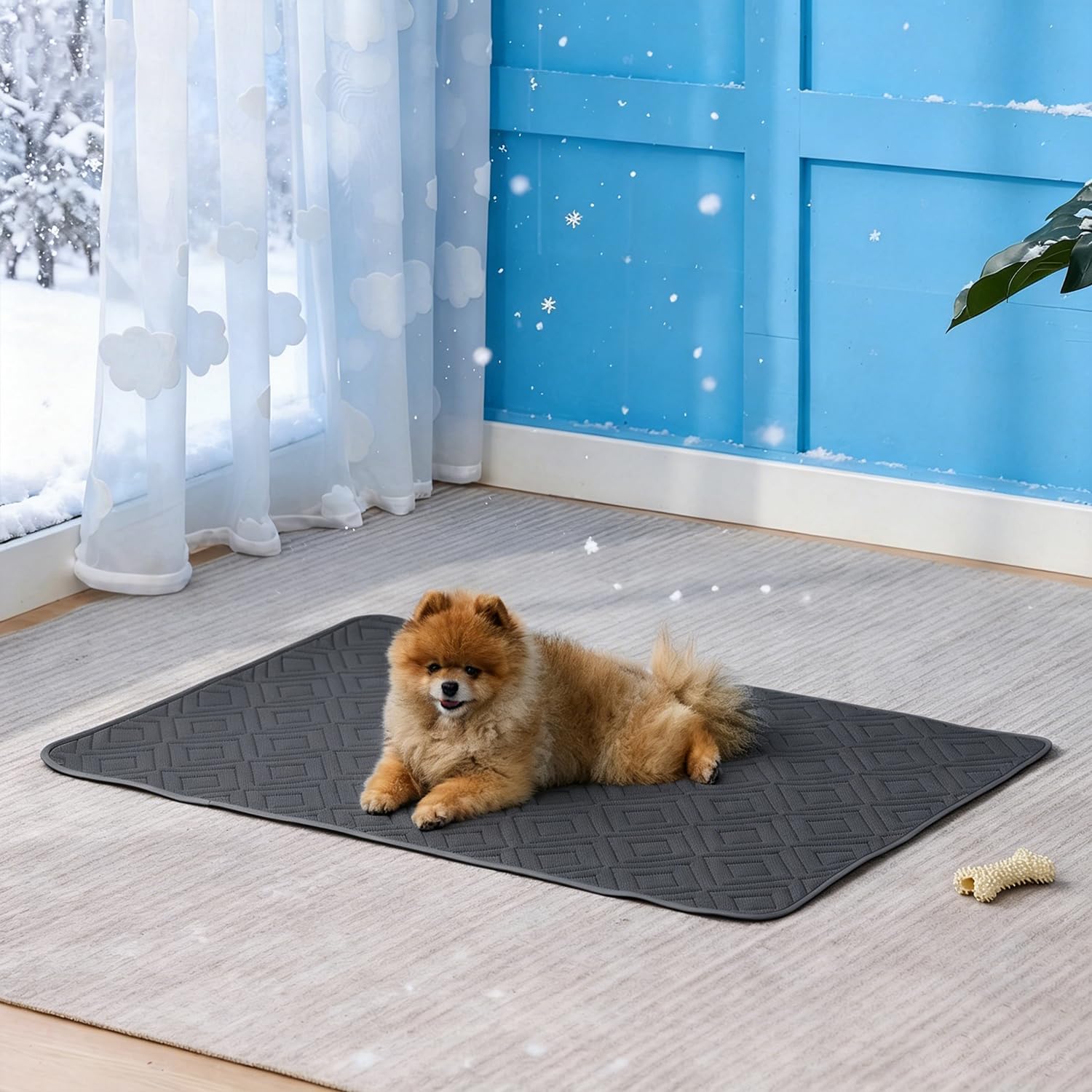 Non-Slip Washable High Cold Pad Mat Couch Protector Bed Cover Dog Cooling Blanket, Light Grey, 40''x60''