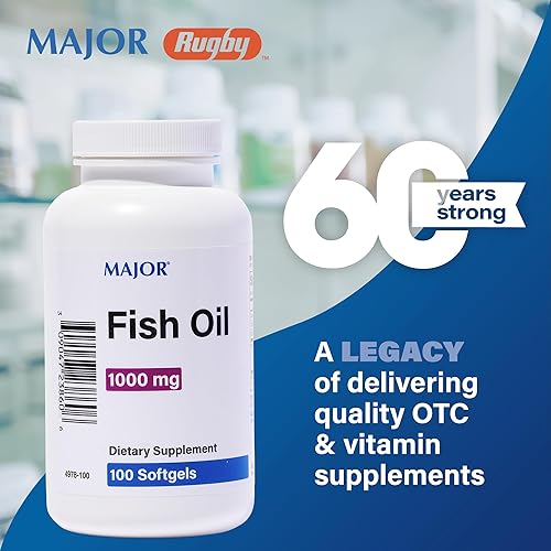 Miniatura 6 de Major Aceite de pescado Omega-3 - Suplemento de aceite de pescado 1000 mg - 100 cápsulas blandas