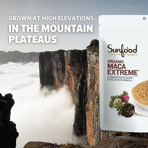 Miniatura 5 de Sunfood - Maca orgánica Extreme - Polvo de raíz de maca, polvo de maca orgánica, suplemento de maca para hombres y mujeres con adaptógenos, peruano