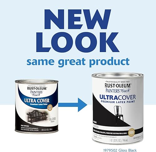 Miniatura 54 de Rust-Oleum Painters Touch, Ultra Cover 2X, 1994502 - Pintura de látex, color almendra, 1 cuarto de galón Almendra brillante