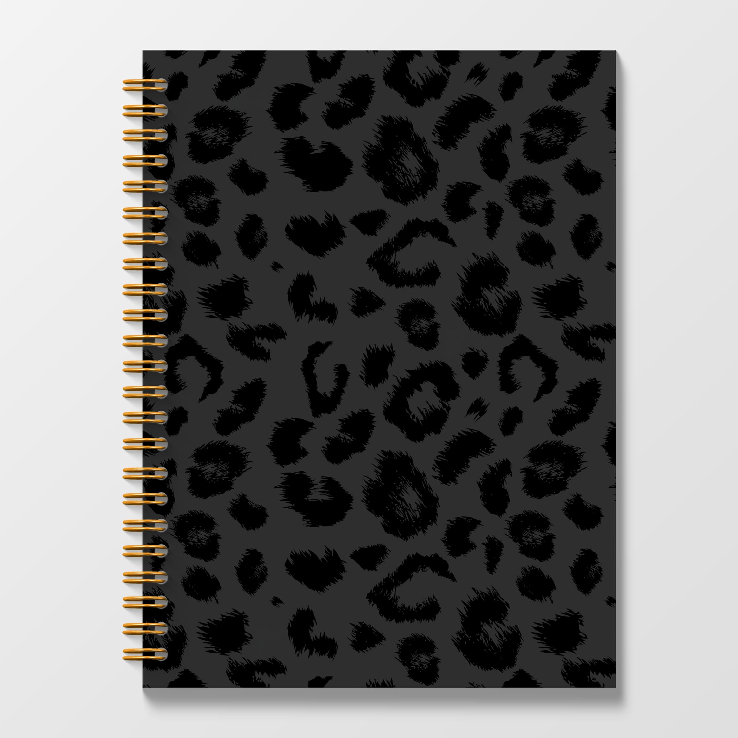 Poecinvi Notizbuch mit Leopardenmuster, Spiralbindung, 14 x 21 cm, Geparden-Druck, Notizbücher für die Arbeit, Leopardenmuster, Geschenke für Frauen