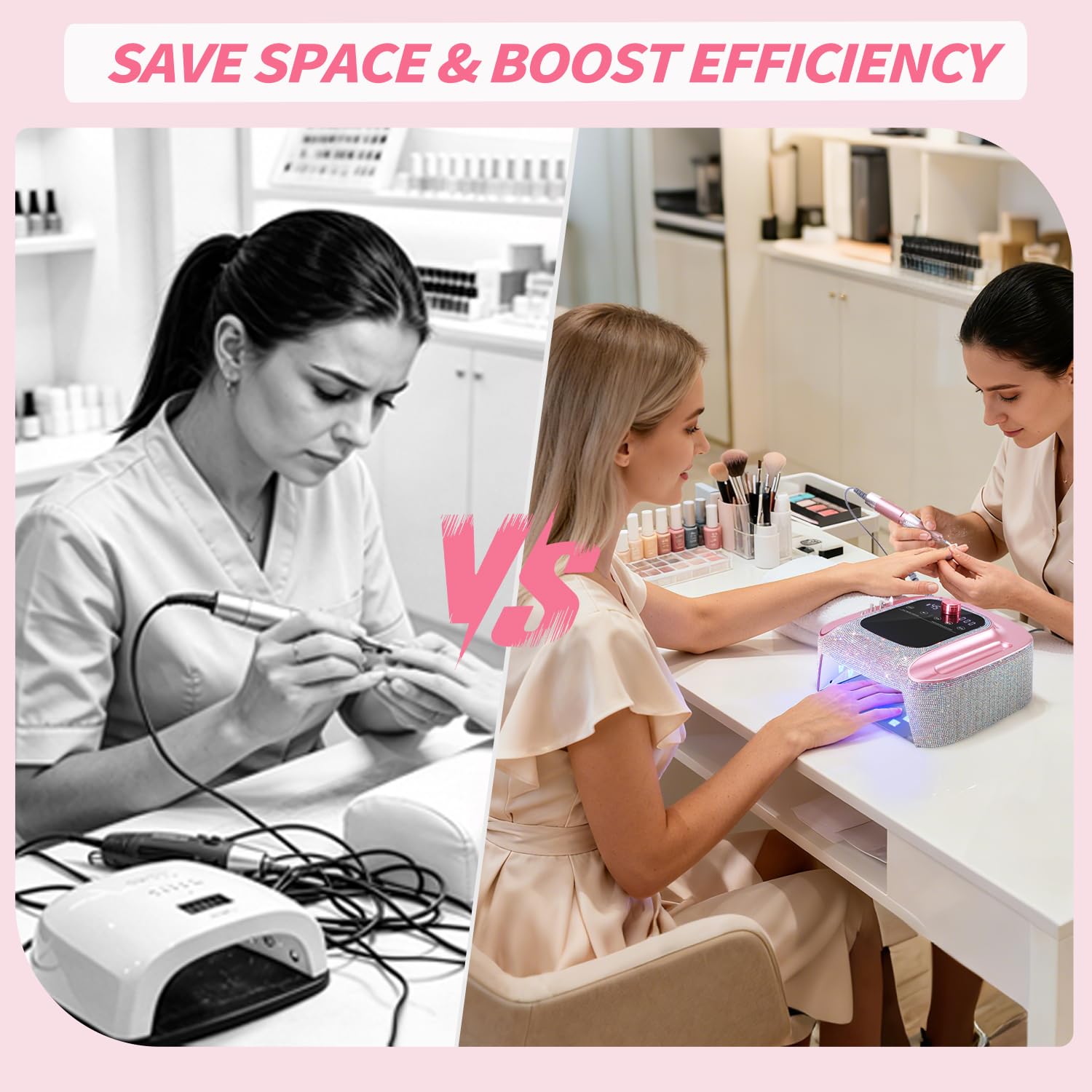 2-in-1 Rechargeable Cordless UV Nail Lamp & Electric Nail Drill Kit