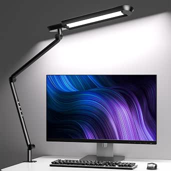AmazLit Desk Lamp With Clamp & Remote - Gesture Sensing Monitor Light Bar, Adjustable Brightness & Color Temperature, 12W