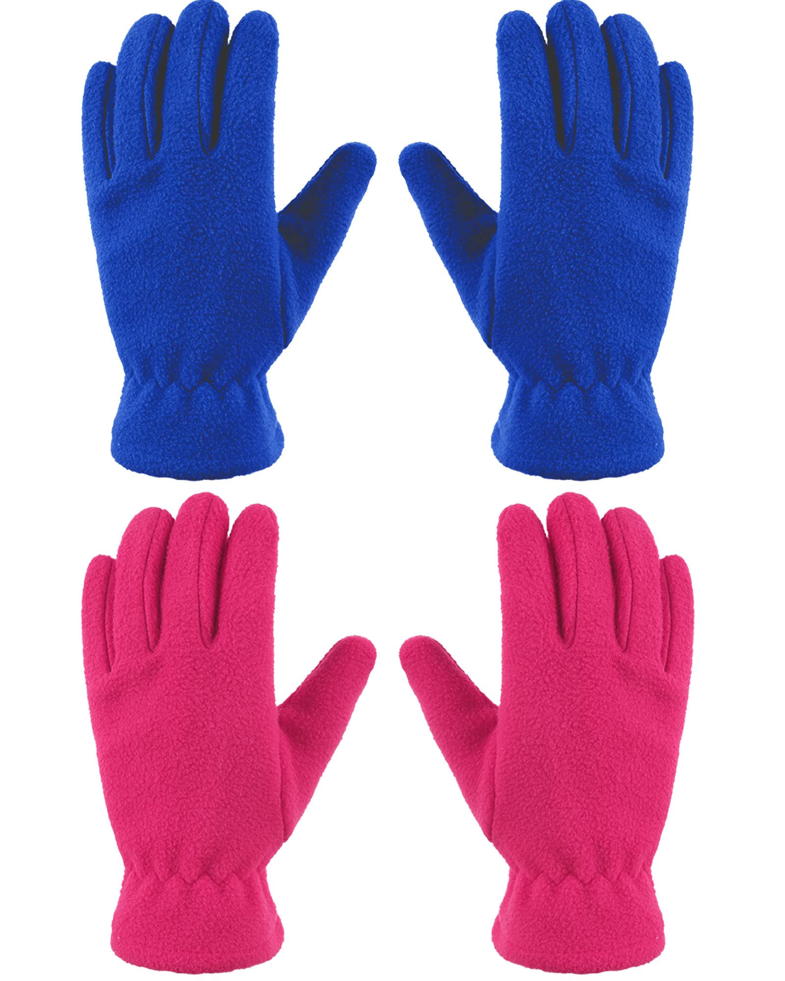 Geyoga 2 Pairs Kids Fleece Gloves