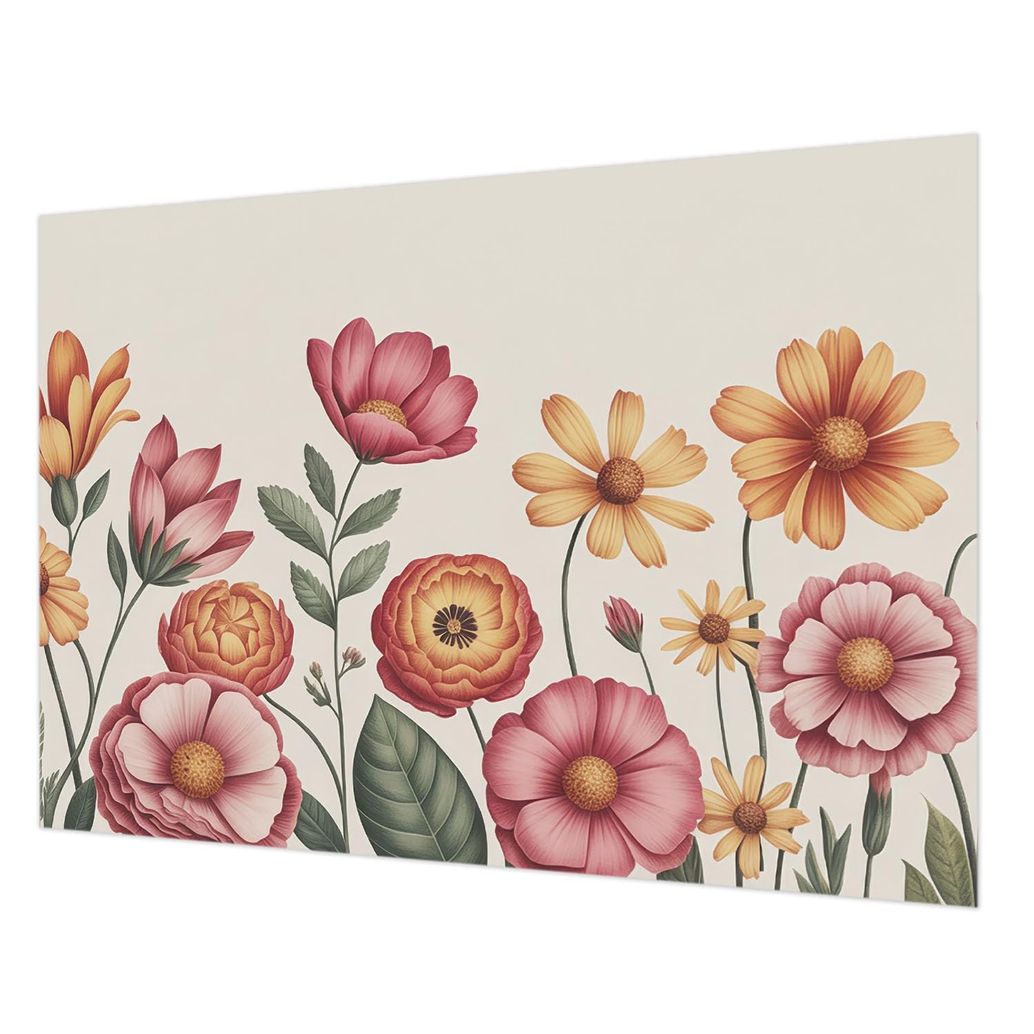 Papier peint intissé facile à nettoyer Tulup composition florale