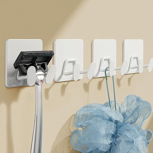 Ganchos de ducha adhesivos para el interior, accesorios de ducha extra pegajosos, accesorios de ducha para maquinilla de afeitar, ganchos dobles