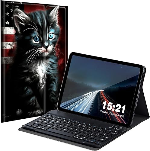 Funda de teclado para Samsung Galaxy Tab S6 Lite 2022/2020, Galaxy Tab S6 Lite SM-P610/P613/P615/P619 con teclado Bluetooth inalámbrico desmontable,