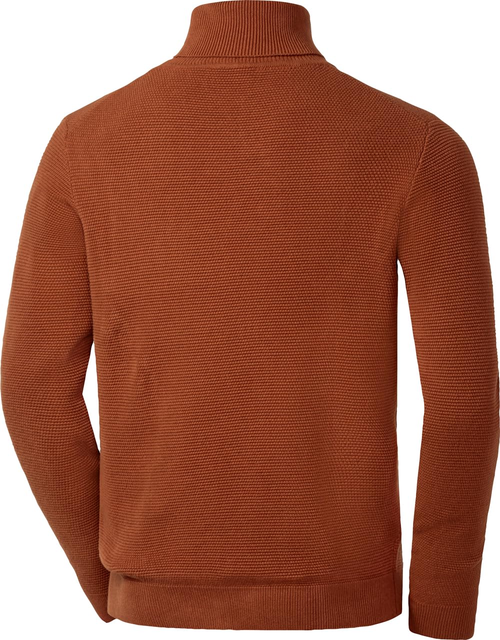 Otto Kern Pullover Herren, Rollkragenpullover aus 100% Baumwolle, Strickpullover, Pulli Herren mit luxuriöser Reiskorn-Optik, zeitlos & hochwertig, Terrakotta, Gr. L