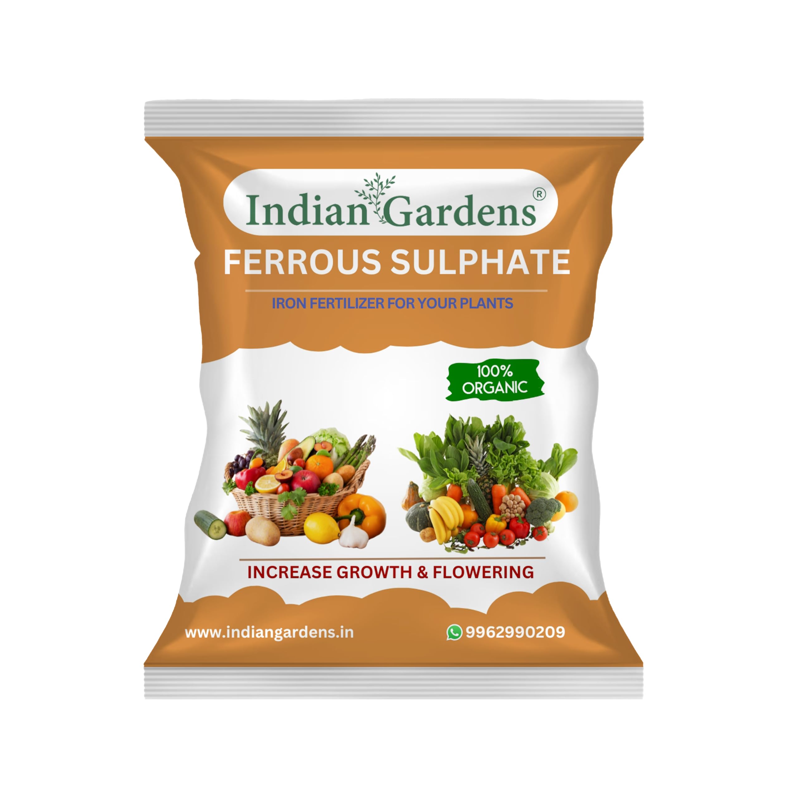 Indian Gardens - Ferrous Sulphate Fertilizer | Micronutrient Iron Fertilizer | Soil Iron Plus |Flowering Plant | Slow-Release Plant Food (1800 Grams)