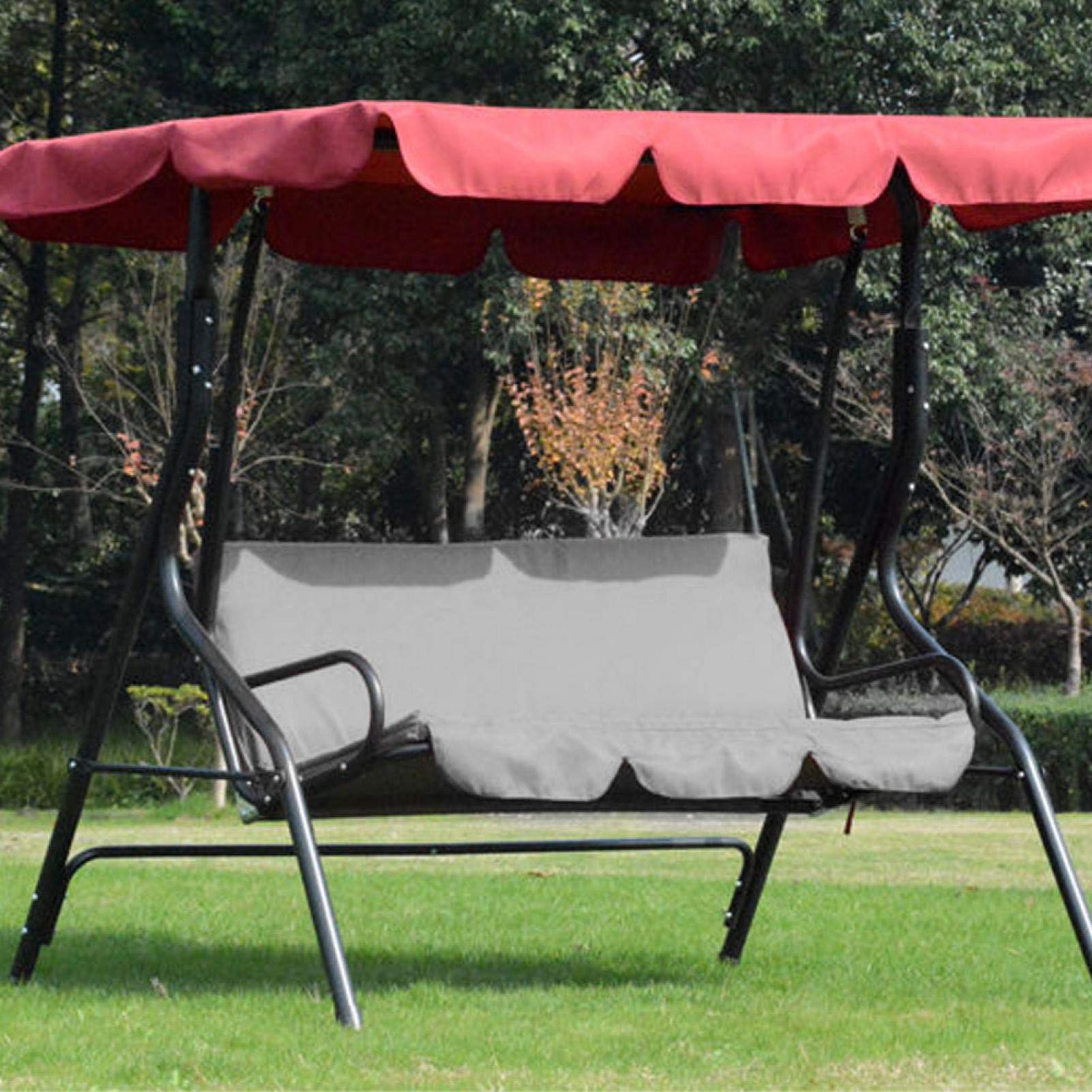 Raguso Cuscino per Altalena Pieghevole Altalena per Esterno Sedia a 3 Posti Sostituzione del Cuscino Impermeabile, per Sedia a Dondolo da Giardino per Patio(Grigio)