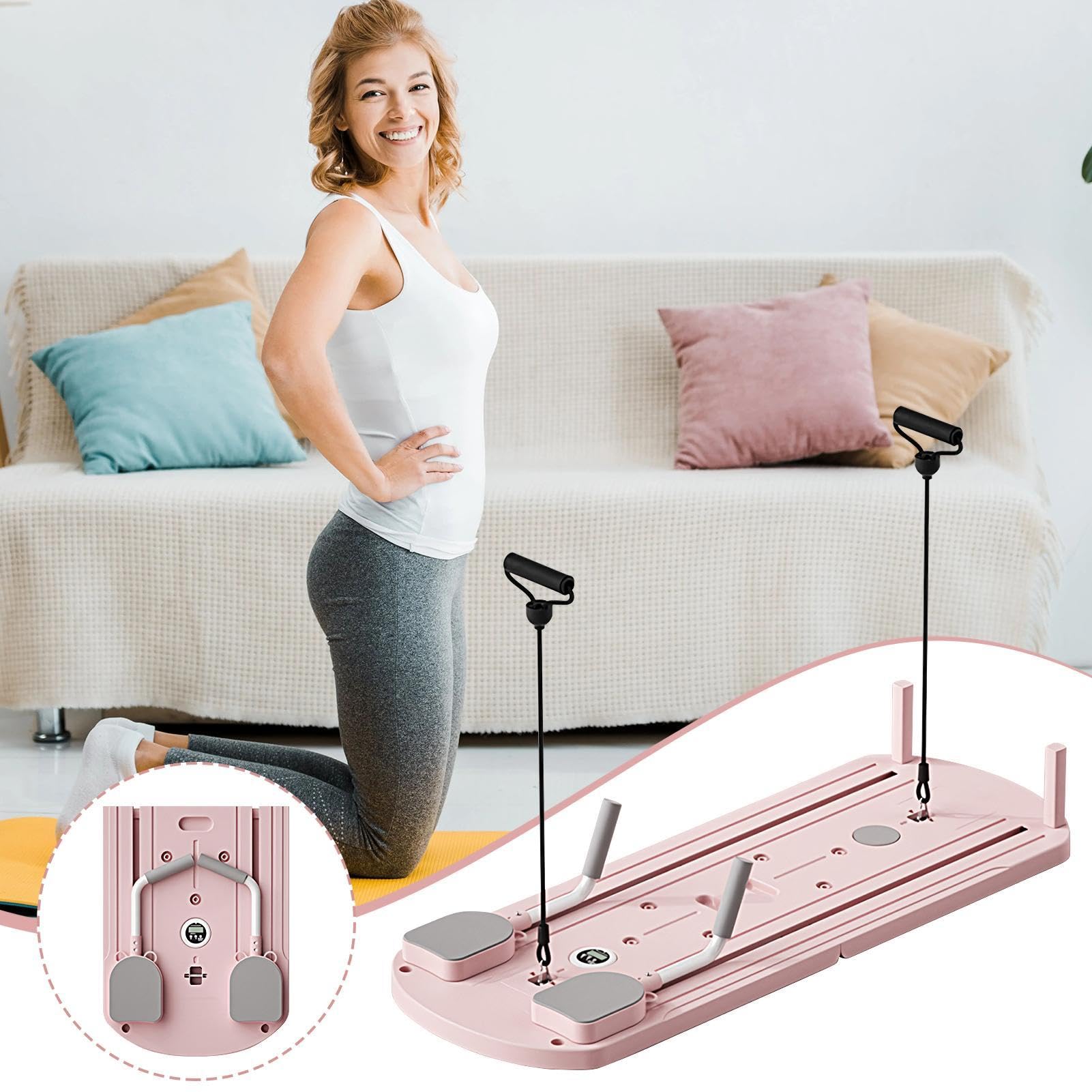 Reformer Machine Home, Reformer Pilates Pieghevole, Rullo Di Rimbalzo | Automatico, Rullo Muscolare Addominale Per Allenamenti A Casa, Fornendo Un Modo Conveniente Per Rafforzare E Tonificare I Mus