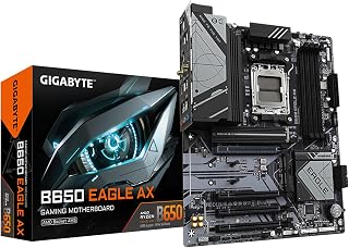GIGABYTE B650 Eagle AX AM5 ATX Motherboard - DDR5, PCIe 5.0 M.2, Wi-Fi 6E, Ryzen 7000/8000/9000 Ready