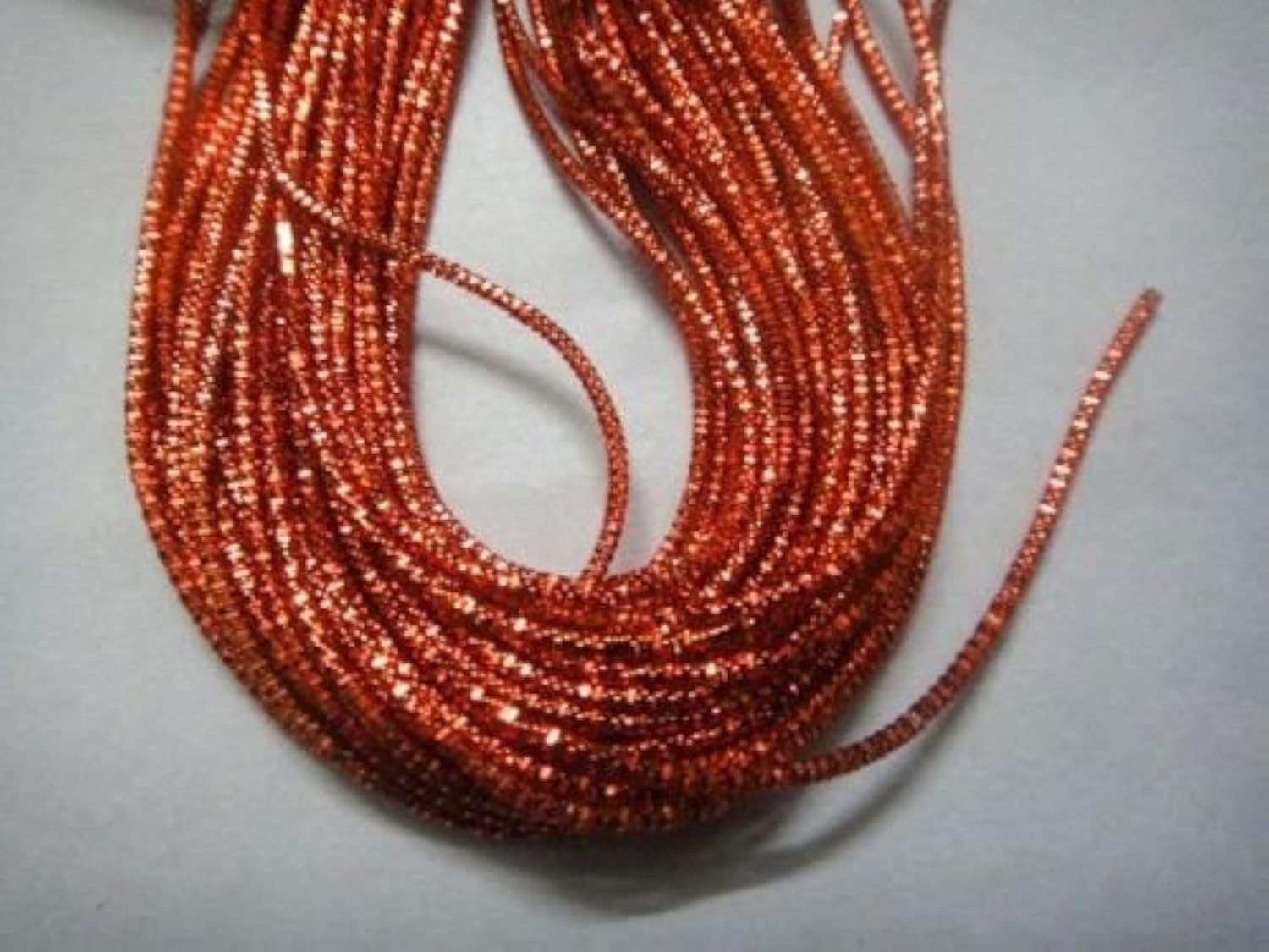 20+ Colors - 150 Inches French Metal Wire Gimp Coil Bullion Purl Tube Frieze - Rough Check - 3.80 Metres (Orange)