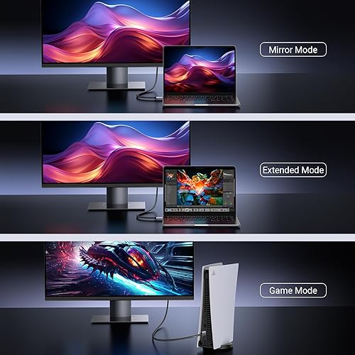 Miniatura 8 de UGREEN Cable HDMI 2.1 de 8K de 48 Gbps de 10 pies, cable HDMI de alta velocidad certificado de aluminio, 4K 240Hz 120Hz 8K 60Hz, HDCP 2.2 y 2.3,