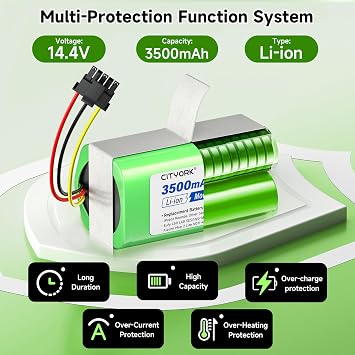 3500mAh ABL-G Replacement Battery for iRobot Roomba Combo & Vac Essential Series (RVG-Y1) Y0140, Q0120, Y0110, Q011, Q0520 Robot Vacuum 14.4V