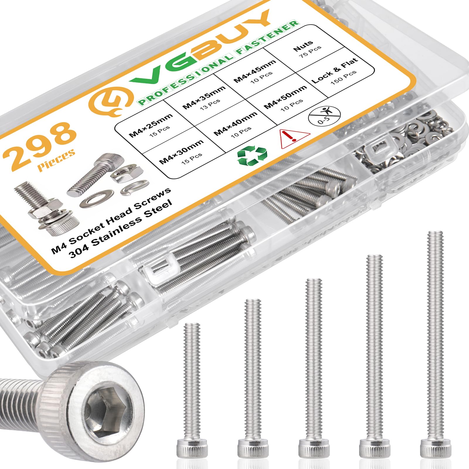 M3 Screw Assortment Kit - 440pcs Stainless Steel -8