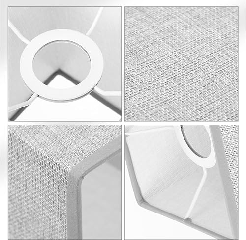 Miniatura 8 de Pantalla de lino versátil de lino para mesa, lámpara de lino natural, fácil montaje, reemplazo de pantallas de lámpara