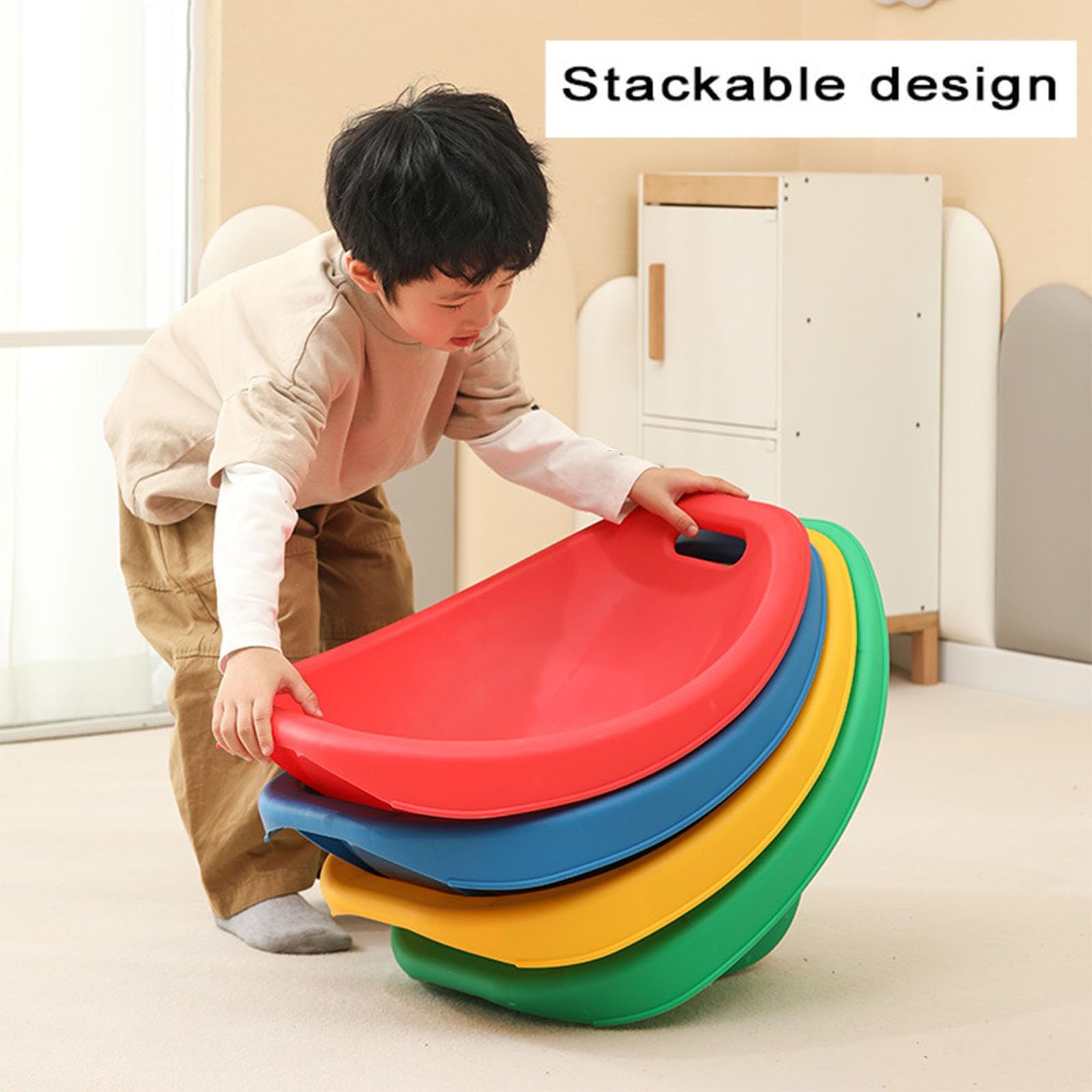Lot de 2 chaises à bascule pour enfants, siège de sol en plastique sûr, léger, empilable, pratique pour les jeux d'enfants, chaises de salle de classe, rouge