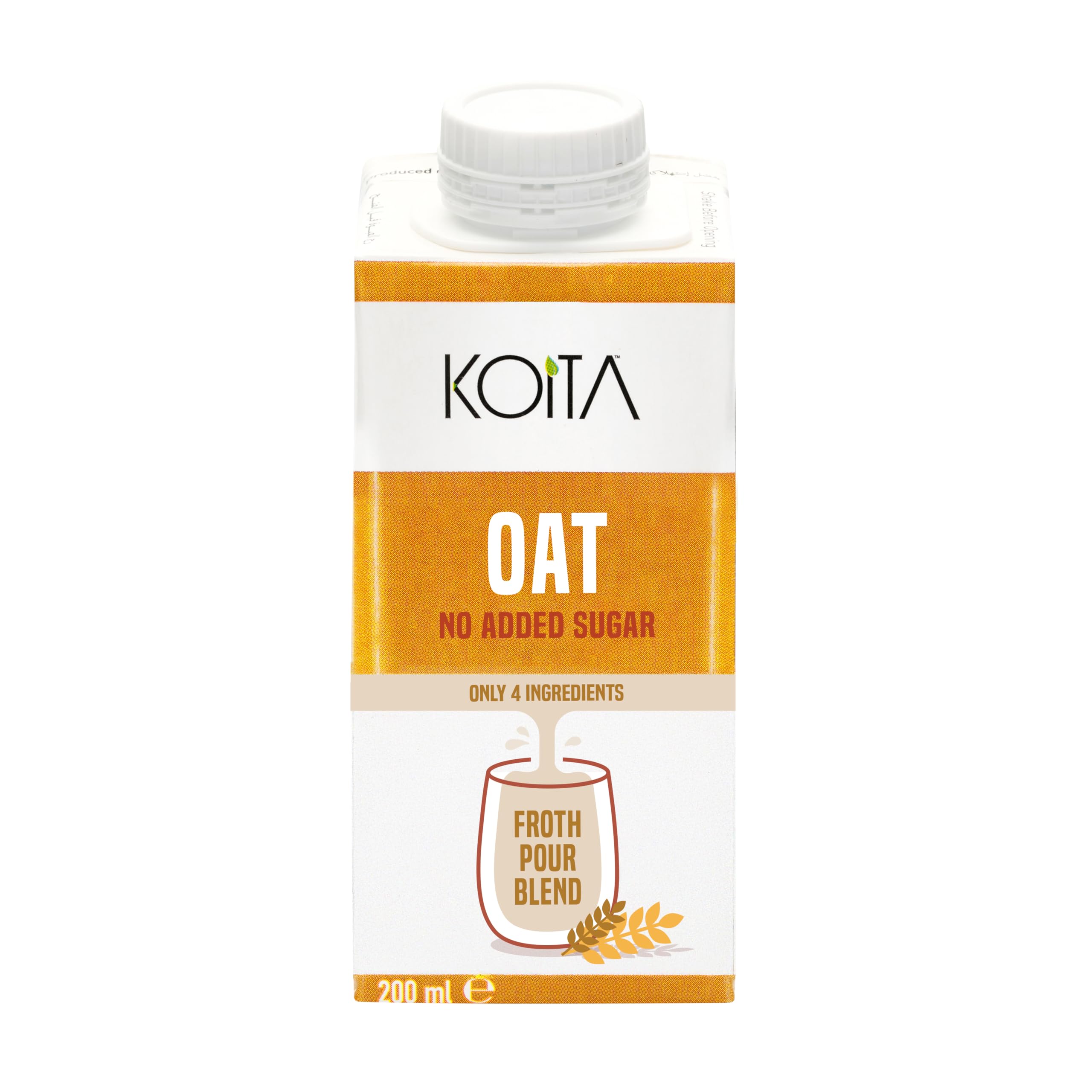 Koita Organic Oat Milk (200ml) - Made from Italian Oats, No Added Sugar, Vegan, Plant-Based, Source of Fiber, EU Certified Organic
