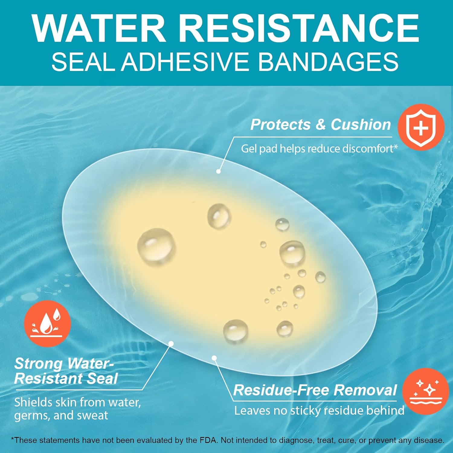 60pcs Hydrocolloid Gel Blister Cushion Bandages, Waterproof Adhesive Blister Bandages for Foot, Toe & Heel, Blister Cushions for Prevention & Recovery, Variety Pack - Image 3