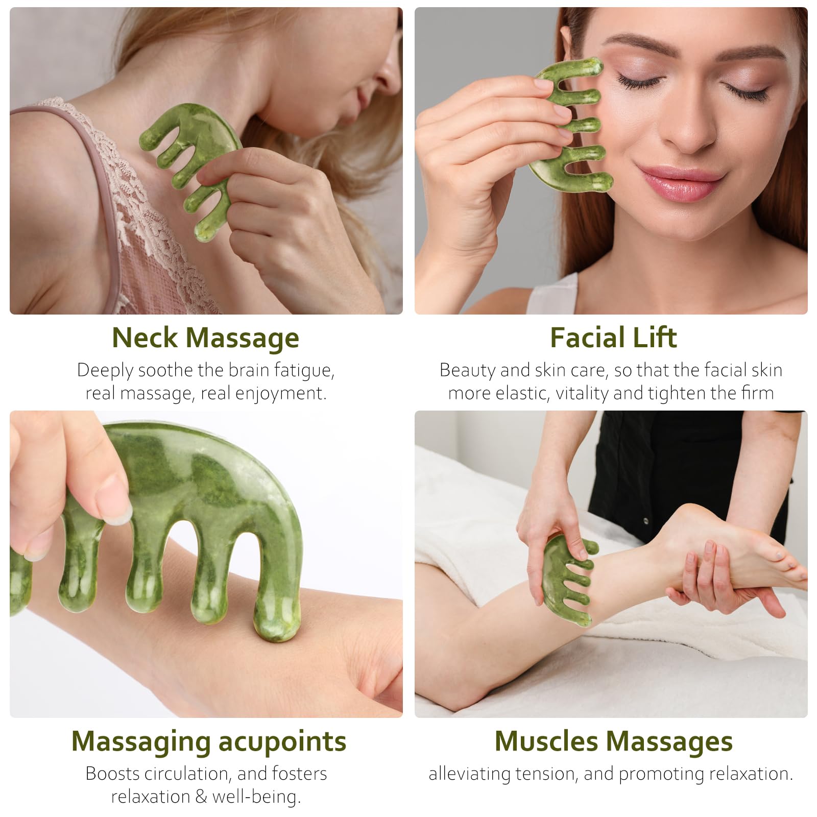 Amazon.com: Jade Comb Jade Hair Comb Guasha Scalp Comb 