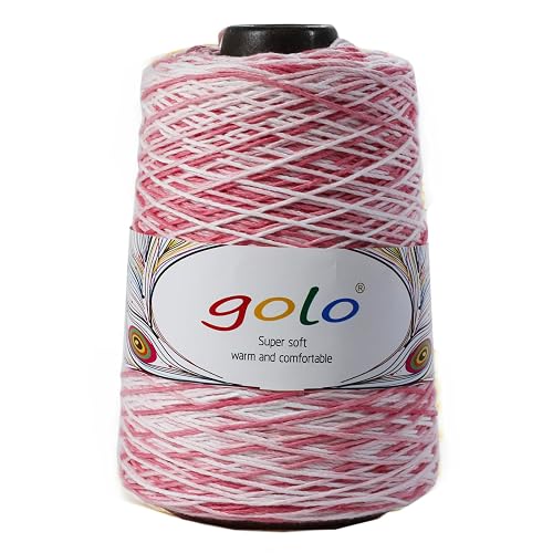 golo Cone Yarn for Crocheting Chunky Yarn for Hand Knitting 250g Cotton Yarn for Hand Knitting - D267 Pink-C - Cotton