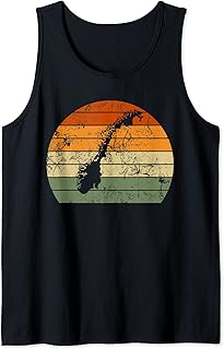 Retro Norway Norwegian Map Sunset Constitution Day Tank Top