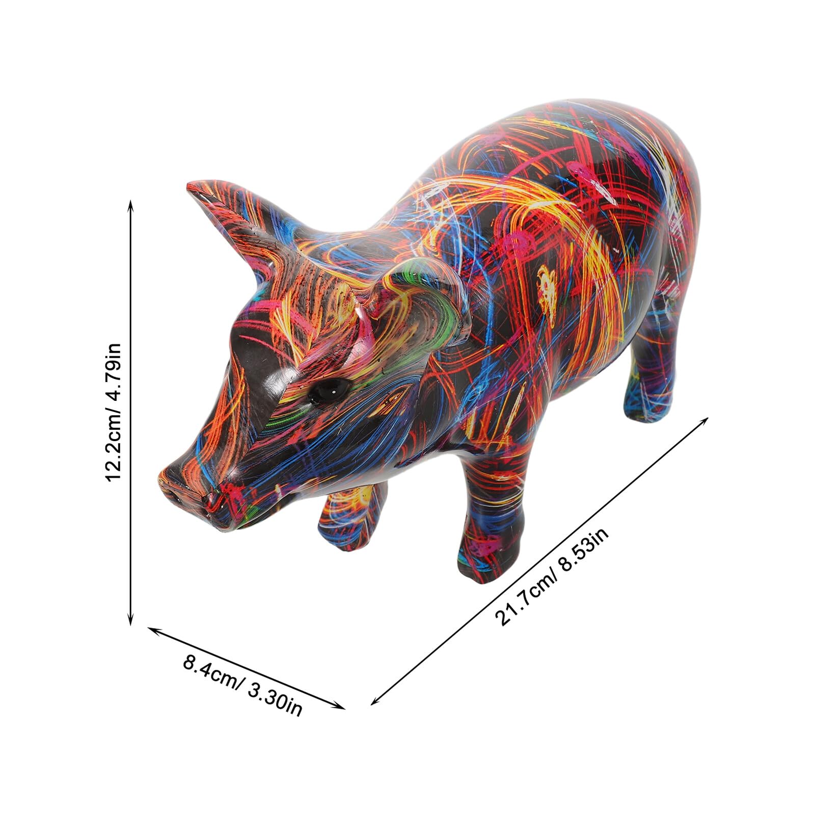 Toyvian Statua di Maiale Scultura Animale da Collezione in Resina Colorata e Decorativa per Mensole e Arredamento Casa, per Appassionati e Collezionisti