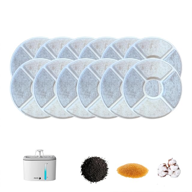 FAGOR AquaPet Filtros Repuesto Fuente Agua Gatos Perros, Pack 12