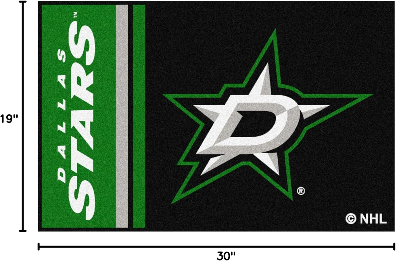 FANMATS 19261 Dallas Stars Starter Mat Accent Rug - 19in. x 30in. | Sports Fan Home Decor Rug and Tailgating Mat Uniform Design