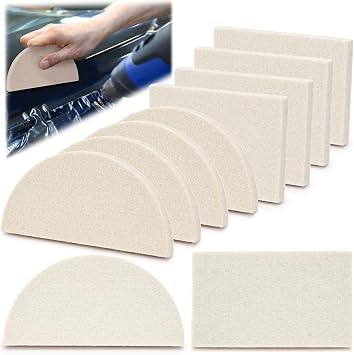 8 Pcs Window Tint Squeegee, Wool Felt Squeegee, Reusable Wrap Tool for Car Window Glass Mirror Windshield Vinyl Film Installation Cleaning, No Scratch Soft Scraper, Dry & Wet Application