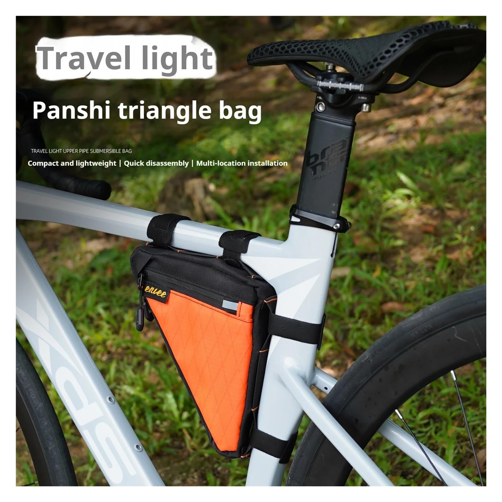 Xi Yu 1 Sac de Cadre de vélo Compact avec Plusieurs Poches de Rangement.