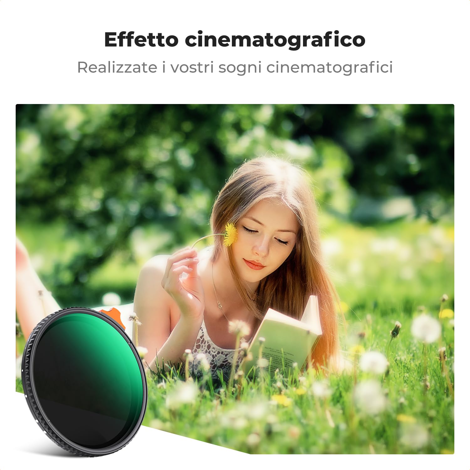K&F CONCEPT Nano-Xcel 82MM 2 In 1 Filtro Variabile ND2-32 & Black Mist 1/4 | Filtro ND2-32 (1-5 Stops) Black Diffusion 1/4 con Rivestimento Nano Vetro Ottico HD - FA704