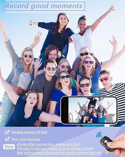 Miniatura 3 de Control remoto inalámbrico para cámara de iPhone para iPhone y Android, captura remota Bluetooth momentos perfectos manos libres con este selfie
