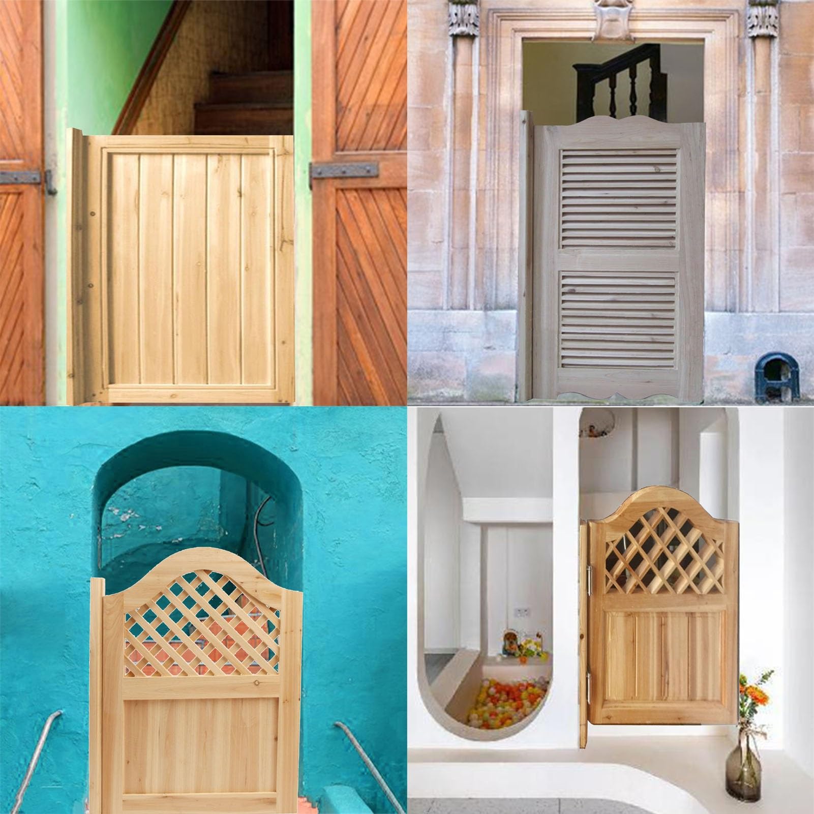Saloon Porte Battante, Anti-Fissuration Fermeture Automatique Saloon Porte, Style Western Porte Cowboy Porte Séparation pour Escalier Salle De Bain Cuisine