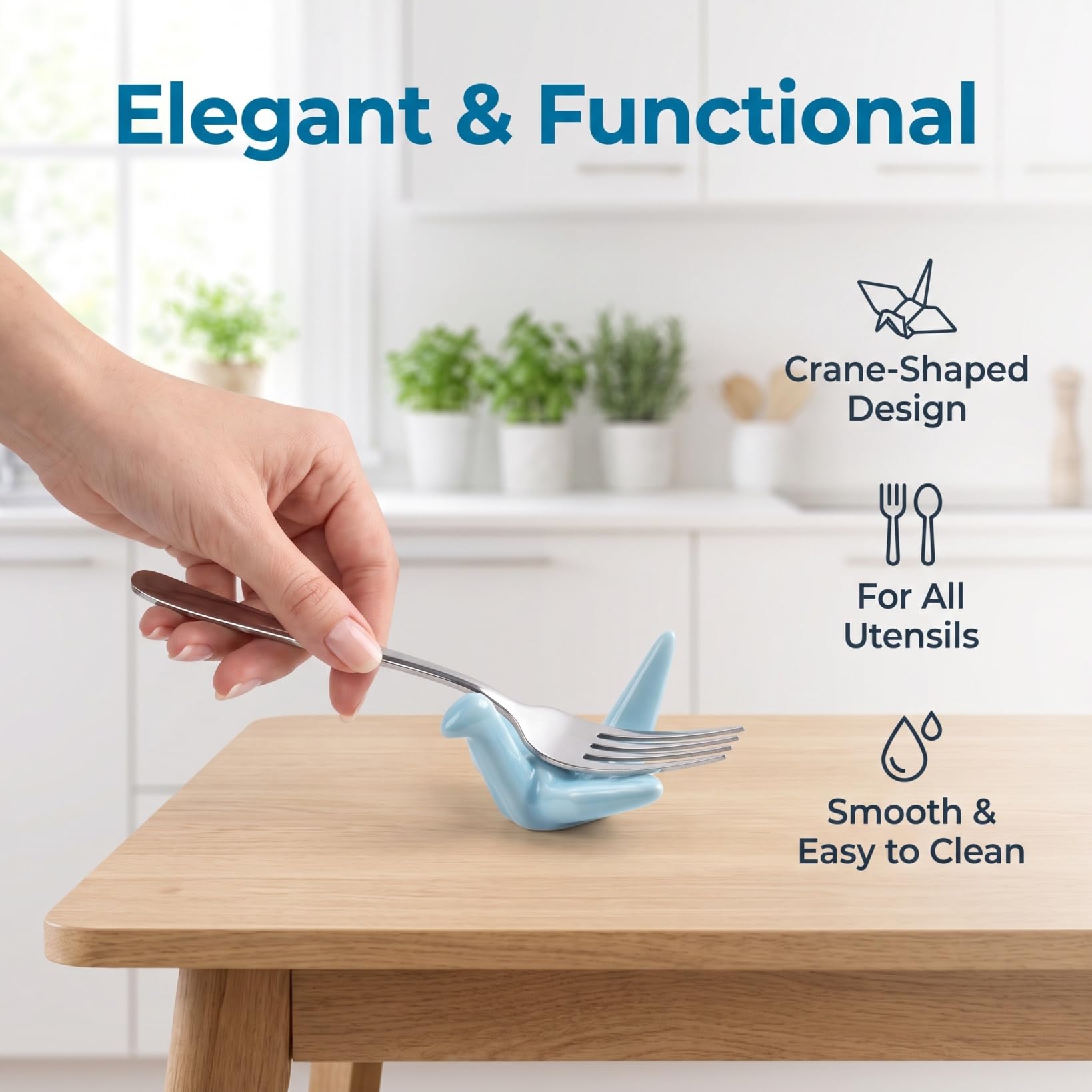 Veemoon Lot de 24 baguettes en porcelaine, support de baguettes en céramique, origami japonais